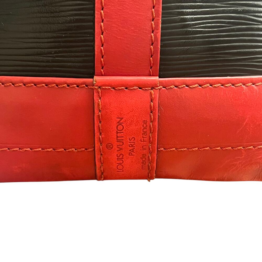 Louis Vuitton Vintage Noe Bucket Bag Black Red Epi Leather 1995 Large Shoulder - Picture 5 of 16